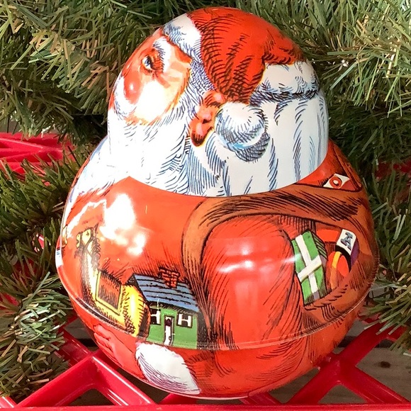 🎅🏻 Vintage 1980 Cheinco Roly Poly Santa Tin - Picture 3 of 9